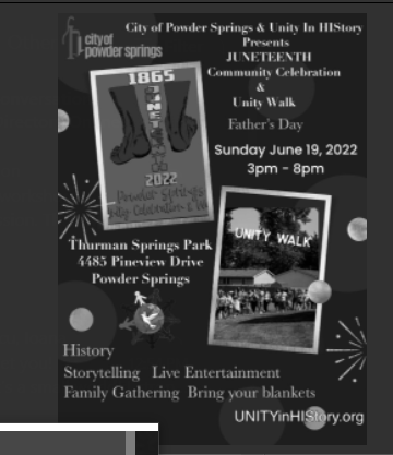 Unity in HIStory Outreach Foundation, Inc and the Ccity of Powder Springs, Ga Community Celebration Walk