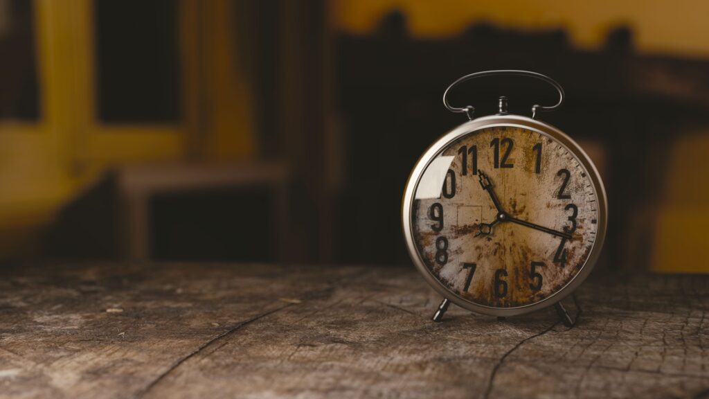 a clock on a table