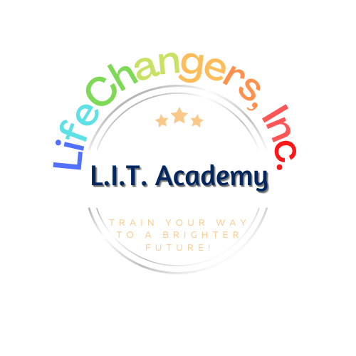 logo for L.I.T. Academy, a division of LifeChangers, Inc, where all programs, services and workshops are hosted.